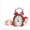 Wallario Non-Slip Doormat with Design – Alarm Clock with Snowman and Gifts, 50 x 70 cm, Flat-Woven view 1