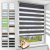 Zarnan Double Roller Blind, No-Drill Clip-Fit, Anthracite, 70 x 150 cm (66 cm Fabric Width) view 1