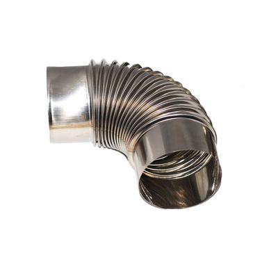 WGE 90° Chimney Pipe Elbow, 50–300 mm, Stainless Steel, Galvanized Steel, 10 cm