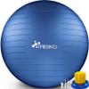 TRESKO Exercise Ball with FREE Exercise Poster and Air Pump, BPA-Free Yoga Ball, Office Ball, Anti-Burst, 300 kg, Indigo Blue, 65 cm (for heights 155–175 cm) view 1