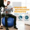 TRESKO Exercise Ball with FREE Exercise Poster and Air Pump, BPA-Free Yoga Ball, Office Ball, Anti-Burst, 300 kg, Indigo Blue, 65 cm (for heights 155–175 cm) view 3