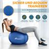 TRESKO Exercise Ball with FREE Exercise Poster and Air Pump, BPA-Free Yoga Ball, Office Ball, Anti-Burst, 300 kg, Indigo Blue, 65 cm (for heights 155–175 cm) view 4