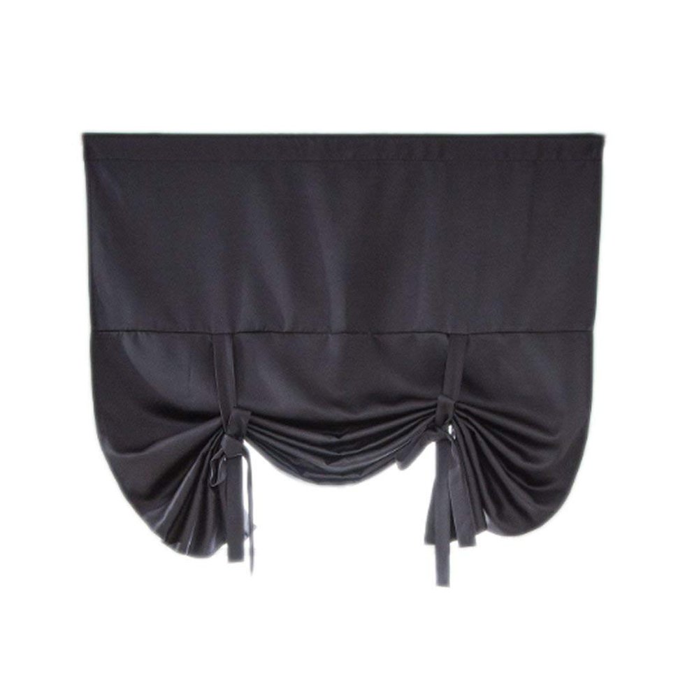 Tubayia Privacy Roman Shade Curtain for Kitchen, Bathroom, Living Room and Bedroom (Black)