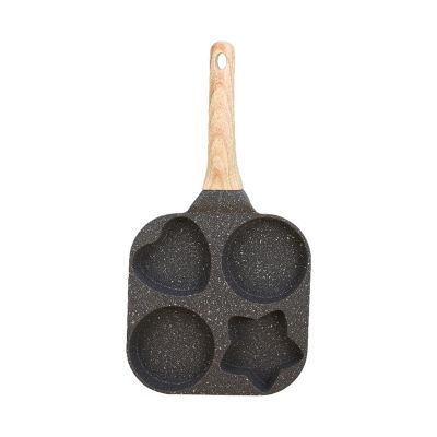 Pleayietoopiatiey 4-Hole Nonstick Egg Pan, 19 x 19 x 2 cm, Black