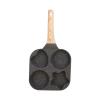 Pleayietoopiatiey 4-Hole Nonstick Egg Pan, 19 x 19 x 2 cm, Black view 1
