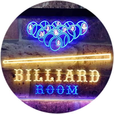 ADVPRO Billiard Room Pool Snooker Man Cave Dual-Color LED Neon Sign, Blue & Yellow, 600 x 400 mm