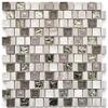 Multiformat Glass Mosaic Tile Sheet, Resin and Ceramic, Gray-White to Cream Beige - MOS82-2002 view 1