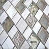 Multiformat Glass Mosaic Tile Sheet, Resin and Ceramic, Gray-White to Cream Beige - MOS82-2002 view 2