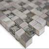 Multiformat Glass Mosaic Tile Sheet, Resin and Ceramic, Gray-White to Cream Beige - MOS82-2002 view 3