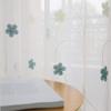 ZYY-Home Sheer Voile Curtains with Floral Embroidery and Pencil Pleat, 2 Panels, Blue, W120 x L140 cm view 3