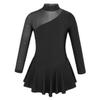 Yeahdor Girls' Black Figure Skating & Ballet Dress with Rhinestones, Size 164 view 1