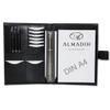 ALMADIH Black Premium Leather A4 Conference Folder with Removable Ring Binder and Notepad view 1