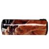 EZIOLY Cat-Pattern Leather Pencil Case, 20 x 6 cm, Orange view 2