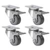 ZX @ Casters 1.5-Inch Stainless Steel Caster, 35 kg Load, Flat Top, PU Wheels, Gray view 1