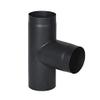 rg-vertrieb 130 mm Stove Pipe T-Piece, 2 mm Steel, Black Senotherm Finish view 1