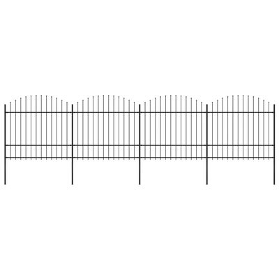 vidaXL Garden Fence with Spear Points Steel 671 x 175 cm Black