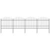 vidaXL Garden Fence with Spear Points Steel 671 x 175 cm Black view 1