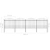 vidaXL Garden Fence with Spear Points Steel 671 x 175 cm Black view 4