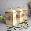 City to Cottage Ceramic Storage Canisters, 900 ml, Set of 3, Lavender Design view 3