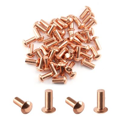 MroMax 50-Piece M5 Round-Head Solid Copper Rivets, 5 mm x 12 mm