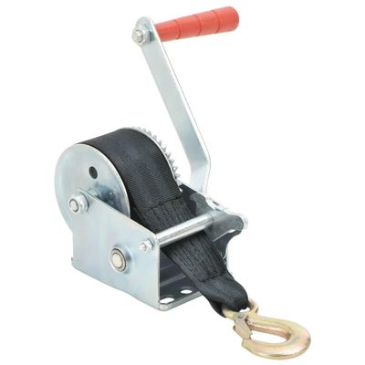 vidaXL Hand Winch with Strap, 360 kg