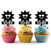 Personalized Name Sun Sunglasses Smile Cake Toppers, Acrylic Wedding and Birthday Decor, 10 Pieces view 1