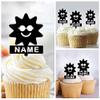 Personalized Name Sun Sunglasses Smile Cake Toppers, Acrylic Wedding and Birthday Decor, 10 Pieces view 2