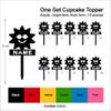 Personalized Name Sun Sunglasses Smile Cake Toppers, Acrylic Wedding and Birthday Decor, 10 Pieces view 3