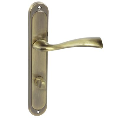 Domino FLY M3 Door Handle Set, 78 mm, Long Plate, WC/Bathroom