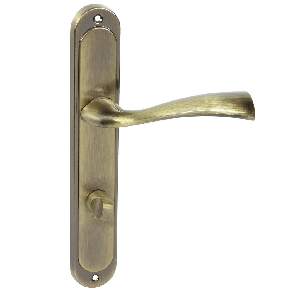 Domino FLY M3 Door Handle Set, 78 mm, Long Plate, WC/Bathroom
