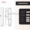 Domino FLY M3 Door Handle Set, 78 mm, Long Plate, WC/Bathroom view 4