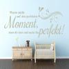 Modern Living Room Wall Decal with Quote “Don’t Wait for the Perfect Moment” | 11008-White-G-130x51 view 1