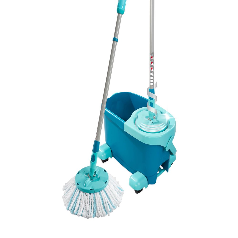 Leifheit CLEAN TWIST Disc Mop Ergo Mobile Set with Drill-Handle Mechanism