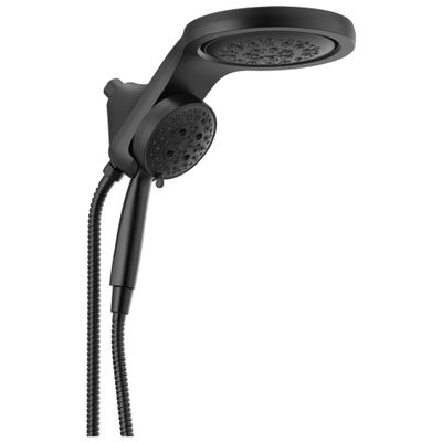 DELTA FAUCET 58680-BL25 HydroRain H2Okinetic 5-Setting Two-in-One Matte Black Showerhead with Hand Shower