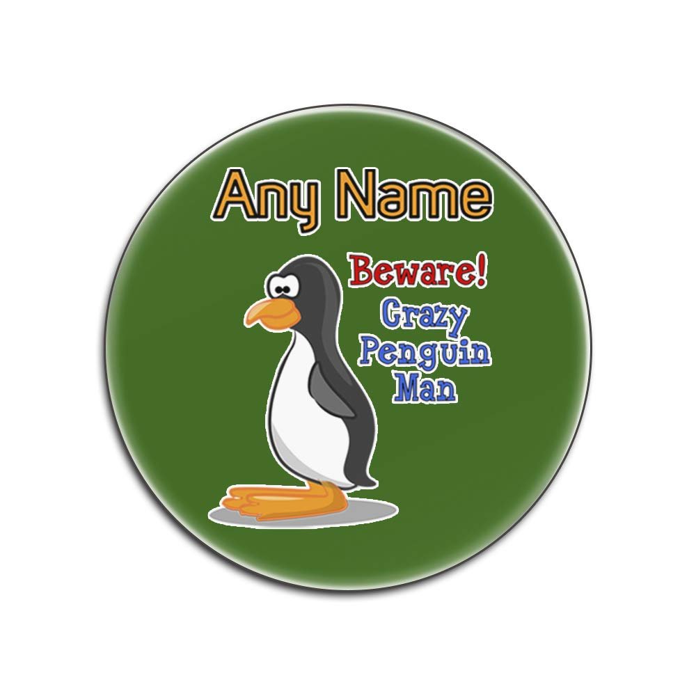 UNIGIFT Crazy Penguin Man Glossy Round Coaster, Green