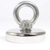 Neodymium Magnet – Flat Pot Magnet with Eye Bolt, 55 mm, 100 kg Pull Force, M8 Thread view 1