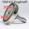 Neodymium Magnet – Flat Pot Magnet with Eye Bolt, 55 mm, 100 kg Pull Force, M8 Thread view 4