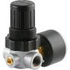 Fitting Parts - Mini Compressed-Air Regulator - Inlet-Pressure-Dependent - 450 L/min - Pressure Reducer with Pressure Gauge (Thread: G 1/4 in - Pressure Adjustment Range: 0.5-10 bar) view 2
