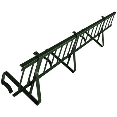 1.5 m Snow Guard Grid Set for Roof Tiles, 3 Brackets, 20 cm, Dark Green