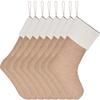 Sunshane 8-Pack Burlap Christmas Stockings for Hanging and DIY Decor view 1