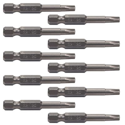 Utoolmart T25 Torx Bits, 1/4-Inch Hex Shank, S2 Steel, 50 mm, 10-Piece