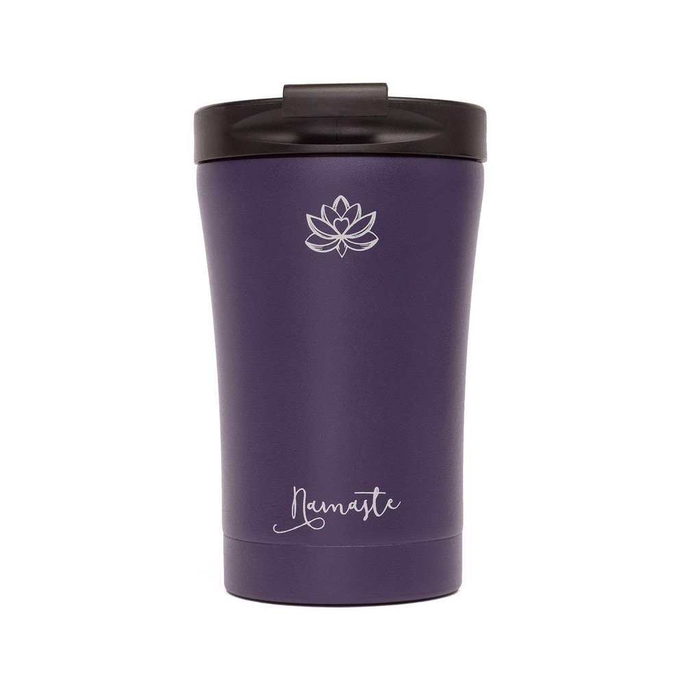Bodhi Stainless Steel Insulated Travel Mug with Namast Design, Leakproof, Double-Wall, 280 ml