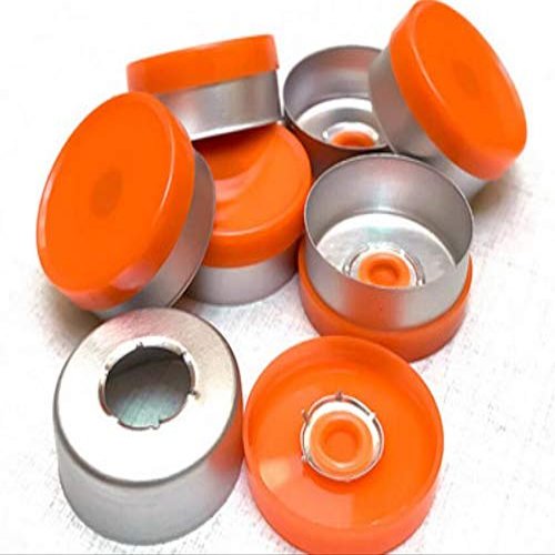 Aluminum-plastic caps for 20 mm glass vials, 200 count, orange top rim