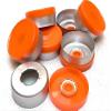 Aluminum-plastic caps for 20 mm glass vials, 200 count, orange top rim view 1