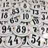 Oval Enamel House Number Plaque 97, White and Black, “Handmade” view 1
