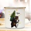 ilka parey wandtattoo-welt Enamel Camping Mug with Winter Bear, Fir Tree & Custom Name view 3