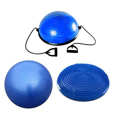 Fitness Balance Set for Stability and Balance with Swiss Ball, Half Ball and Pilates & Yoga Trainer, 65 cm