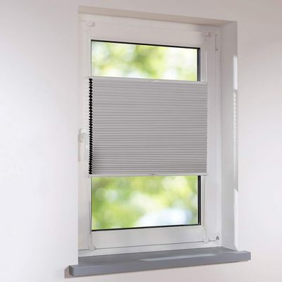 Sun Protection-HH Universal Honeycomb Pleated Blind, Tensioned, 95 x 200 cm, Light Gray, Thermal Blackout