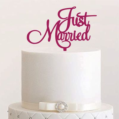 Manschin-Laserdesign Cake Topper, Acrylic Cake Decoration, Cake Stand – Color Choice – Wedding, Just Married