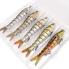 5-Piece 14 cm, 23 g Sinking Wobbler Fishing Lure Set, 8-Segment Crankbait Hard Artificial Lure Kit, Swimbait, Set F view 2